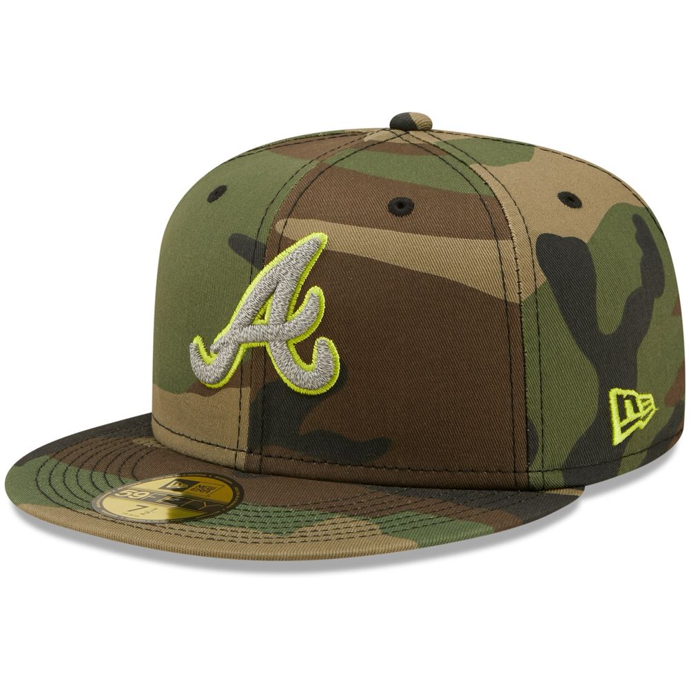 Atlanta Braves New Era 1995 World Series Patch Woodland Undervisor 59FIFTY  Fitted Hat - Camo