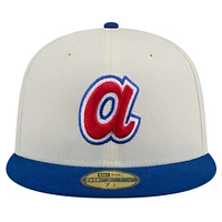 Casquette ajustée 59FIFTY chromée New Era pour hommes des Atlanta Braves Cooperstown Collection