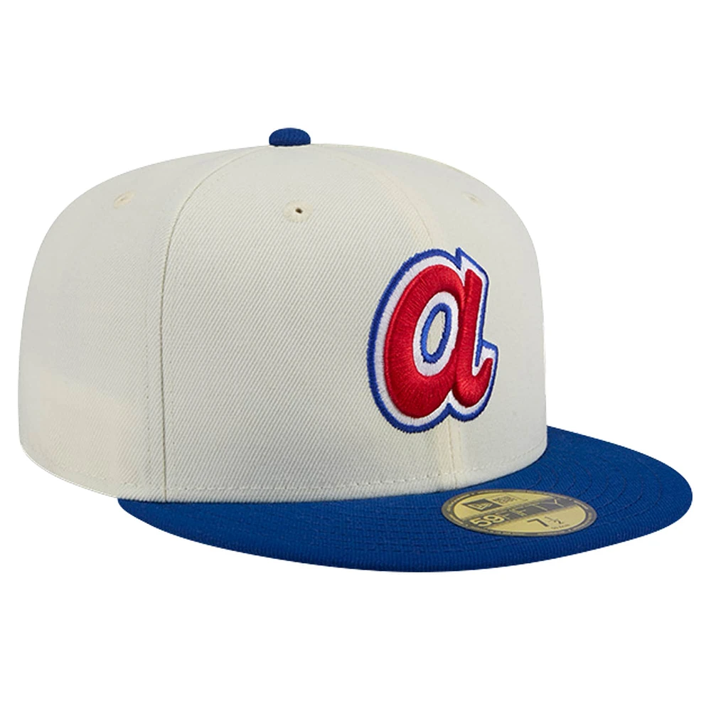 Casquette ajustée 59FIFTY chromée New Era pour hommes des Atlanta Braves Cooperstown Collection