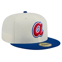 Casquette ajustée 59FIFTY chromée New Era pour hommes des Atlanta Braves Cooperstown Collection