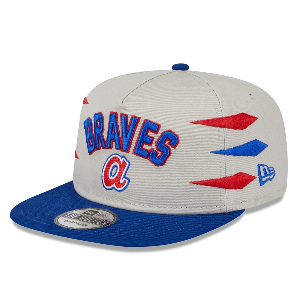 Casquette Snapback Iron Golfer Atlanta Braves de New Era pour homme, couleur crème