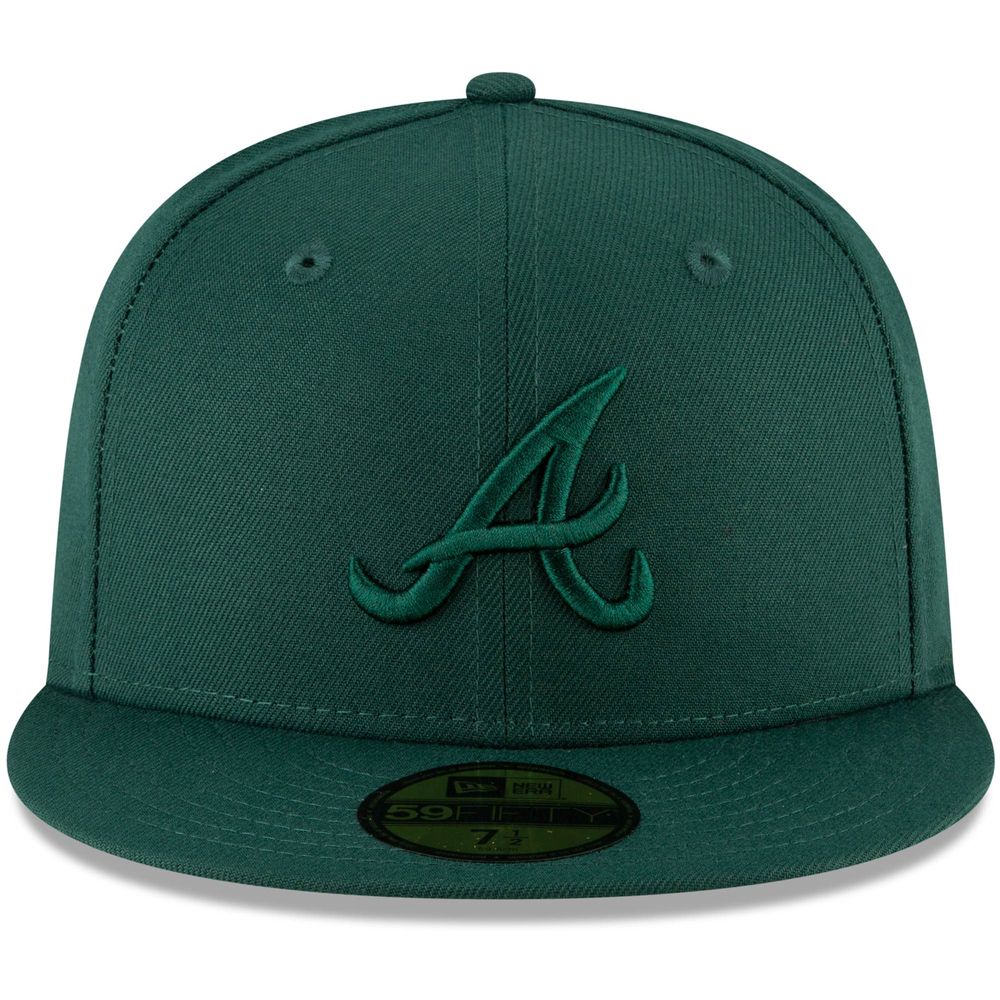 New Era 59FIFTY Atlanta Braves Fitted Hat Dark Green White