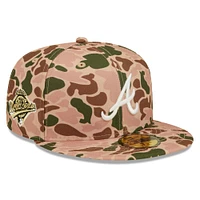 Men's New Era Duck Camo Atlanta Braves 1995 World Series Flame Undervisor 59FIFTY - Fitted Hat