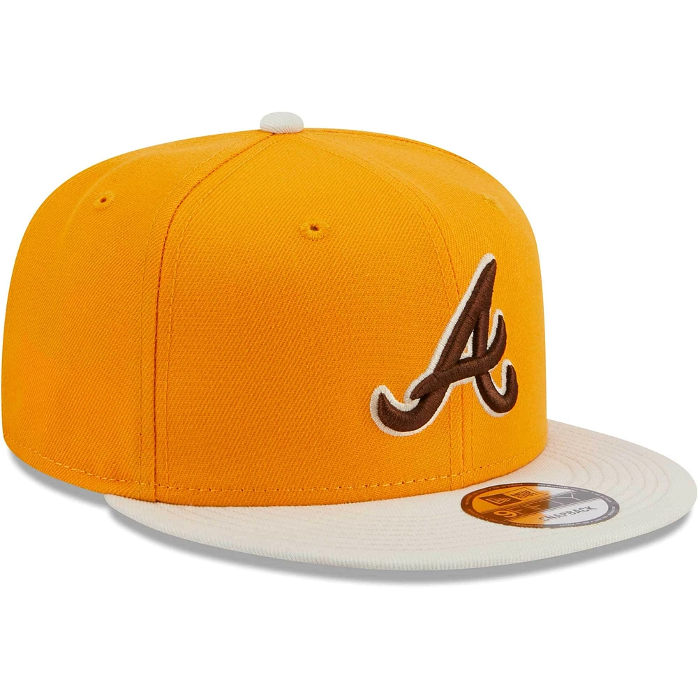 Casquette Snapback 9FIFTY Atlanta Braves Tiramisu New Era dorée pour homme