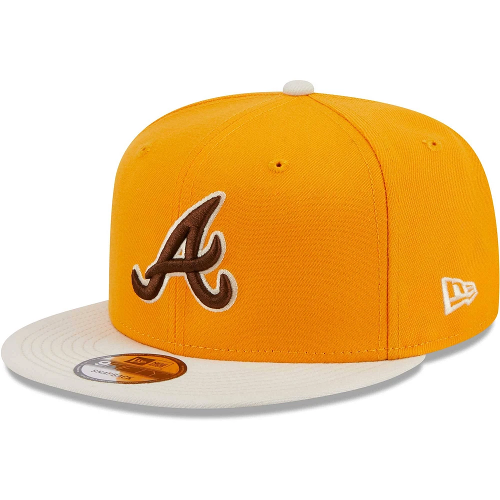 Men's New Era Gold Atlanta Braves Tiramisu  9FIFTY Snapback Hat