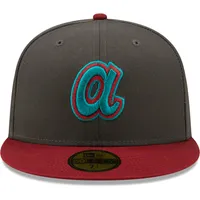 Atlanta Braves New Era Cooperstown Collection 150th Anniversary Titlewave  59FIFTY Fitted Hat - Graphite/Cardinal