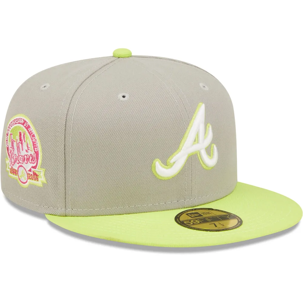 Men's New Era Gray Atlanta Braves Logo White 59FIFTY Fitted Hat