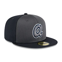 Men's New Era  Gray/Navy Atlanta Braves 2025 Batting Practice 59FIFTY Fitted Hat