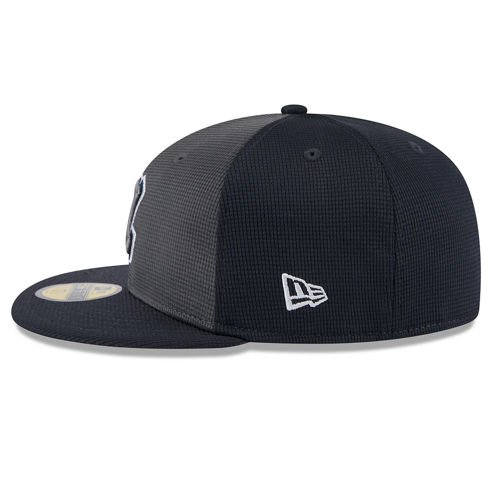 Men's New Era  Gray/Navy Atlanta Braves 2025 Batting Practice 59FIFTY Fitted Hat