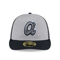 Men's New Era  Gray/Navy Atlanta Braves 2025 Batting Practice Low Profile 59FIFTY Fitted Hat