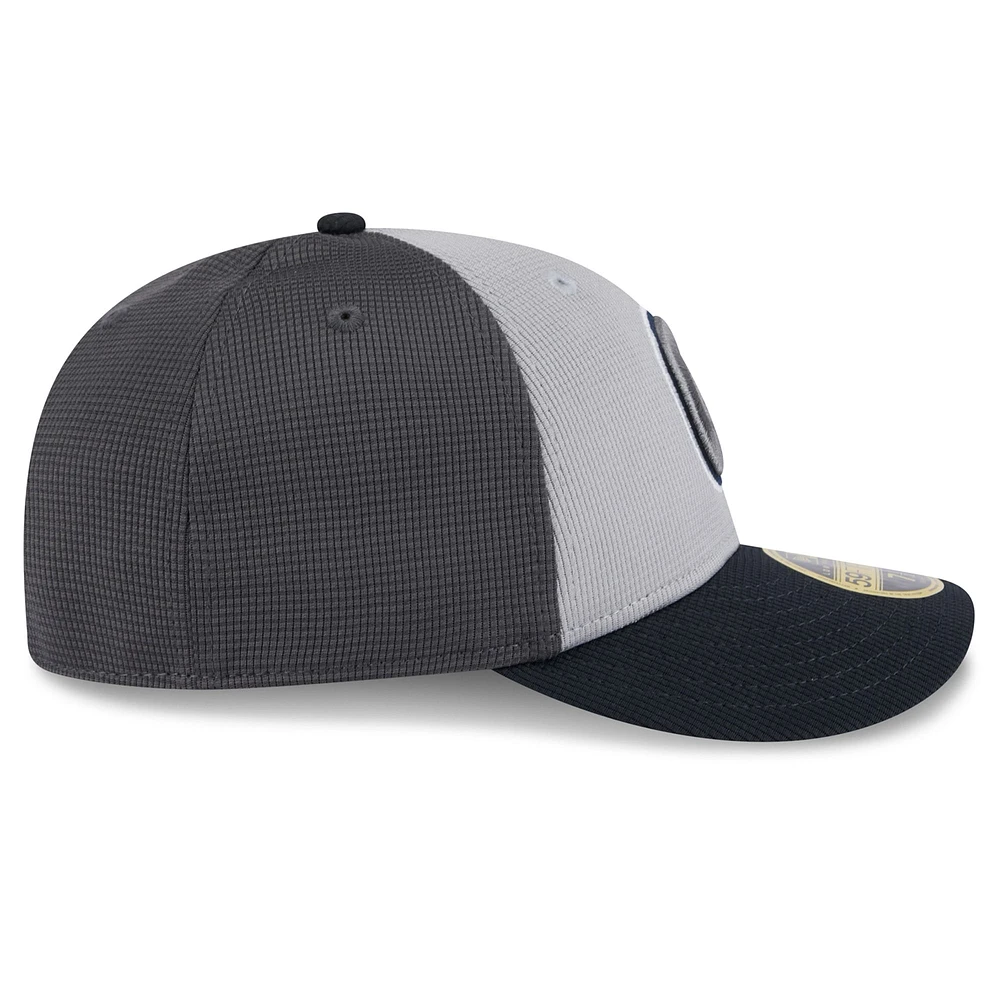 Men's New Era  Gray/Navy Atlanta Braves 2025 Batting Practice Low Profile 59FIFTY Fitted Hat