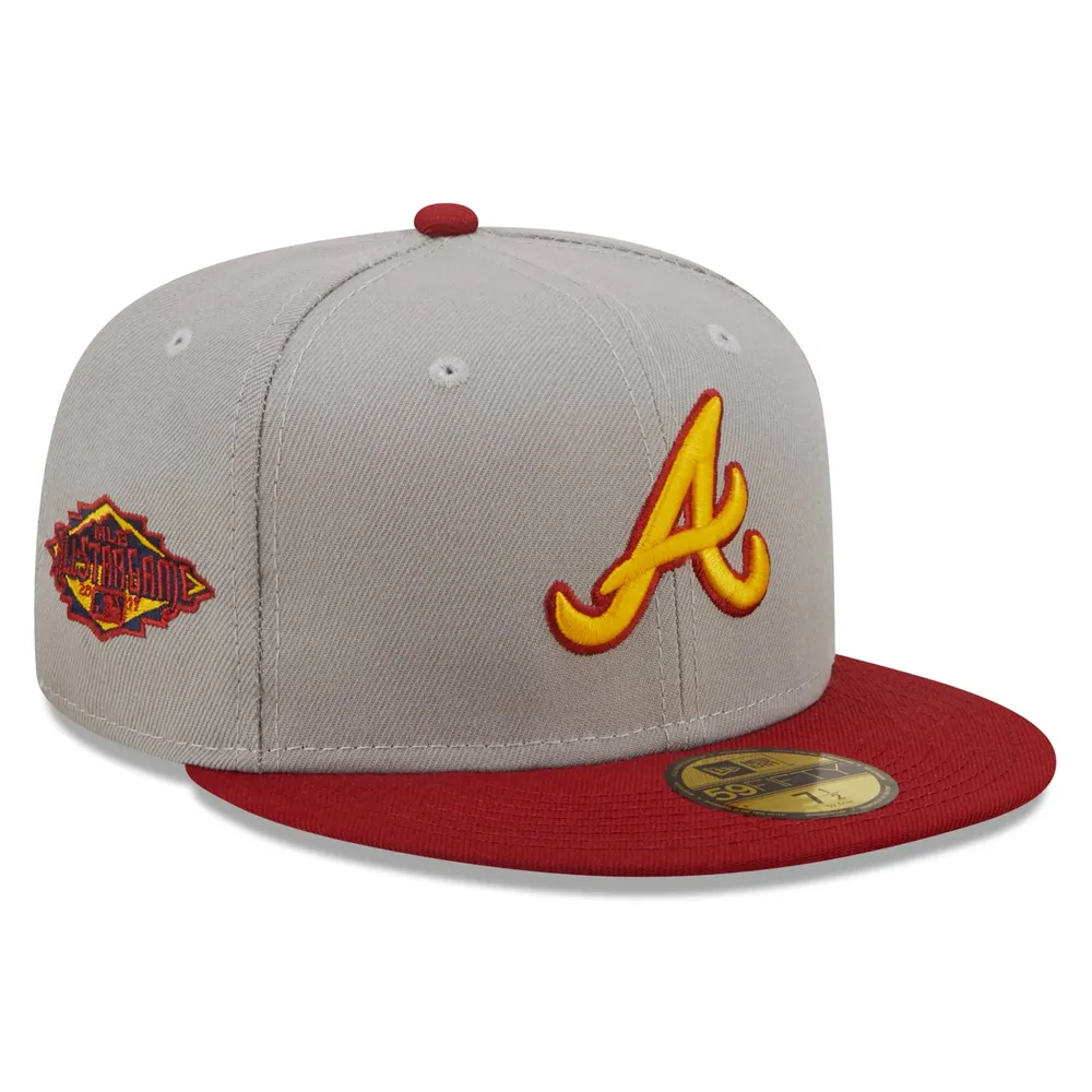 Men's New Era Red Atlanta Braves Logo White 59FIFTY Fitted Hat
