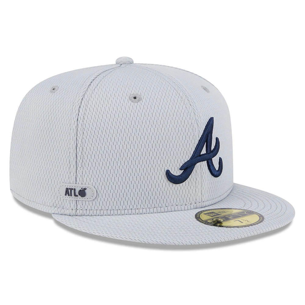 V107988 BRAVES Mlb Nwe 2025 Clubhouse Gris 59fifty HATMENHIC 60632117 #14