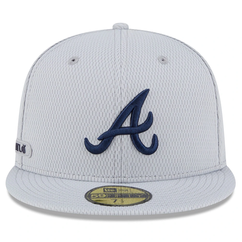 V107988 BRAVES Mlb Nwe 2025 Clubhouse Gris 59fifty HATMENHIC 60632117 #14