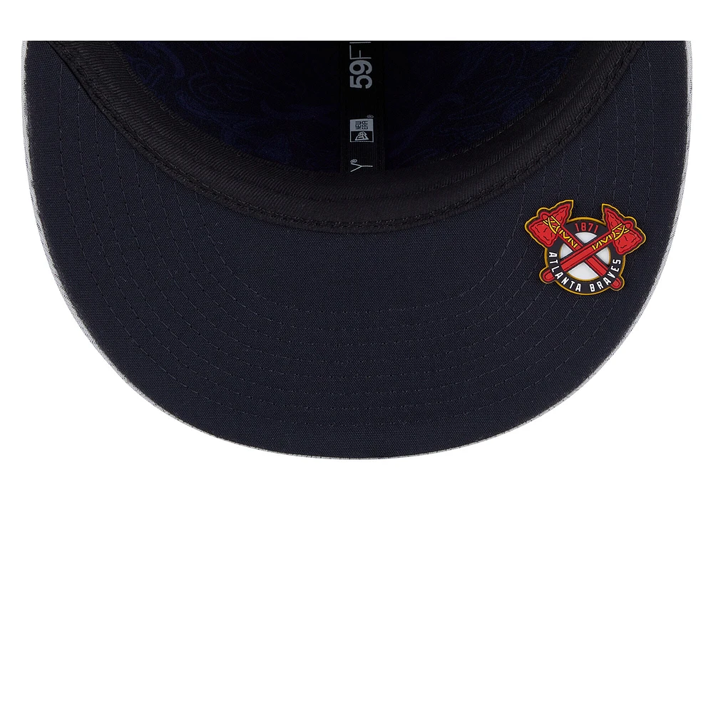 V107988 BRAVES Mlb Nwe 2025 Clubhouse Gris 59fifty HATMENHIC 60632117 #14