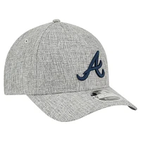 Casquette ajustable New Era grise en coton tissé M-Crown A-Frame 9FORTY pour homme des Braves d'Atlanta