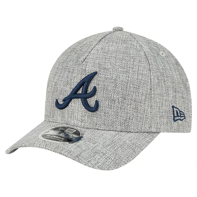 Casquette ajustable New Era grise en coton tissé M-Crown A-Frame 9FORTY pour homme des Braves d'Atlanta
