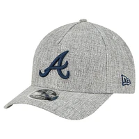 Casquette ajustable New Era grise en coton tissé M-Crown A-Frame 9FORTY pour homme des Braves d'Atlanta
