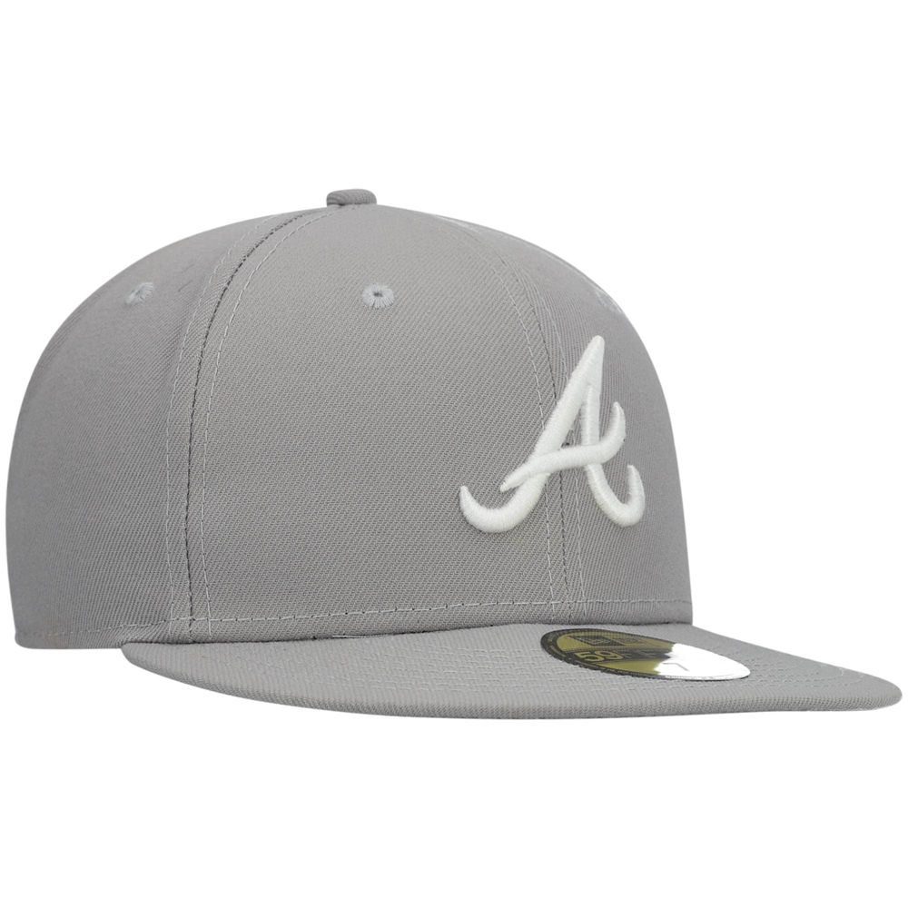 New Era Men's Atlanta Braves White on 59FIFTY Fitted Hat