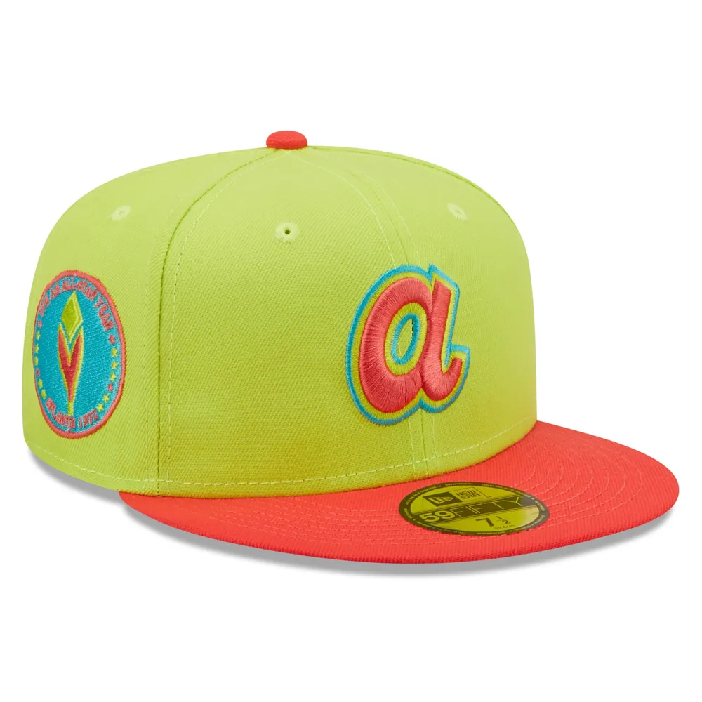Lids Atlanta Braves New Era 1972 MLB All-Star Game Cyber Highlighter  59FIFTY Fitted Hat - Green/Red