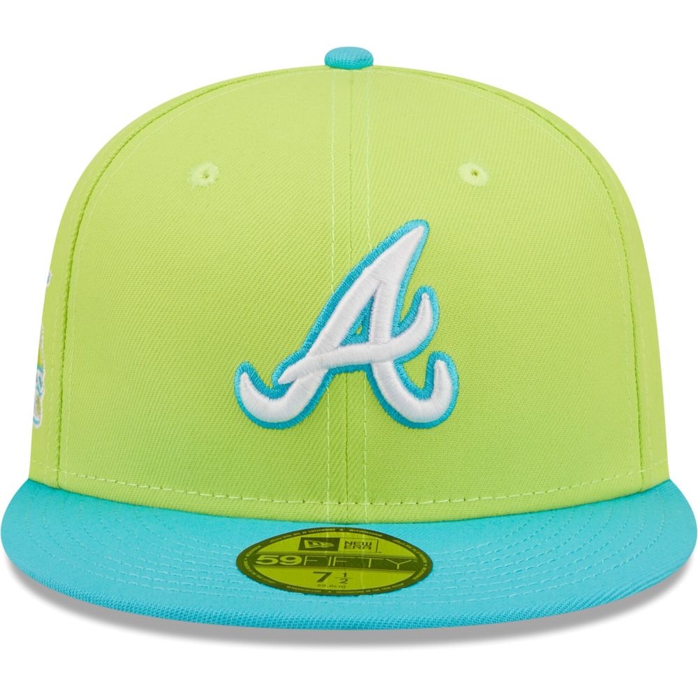 Men's Atlanta Braves New Era Green White Logo 59FIFTY Fitted Hat