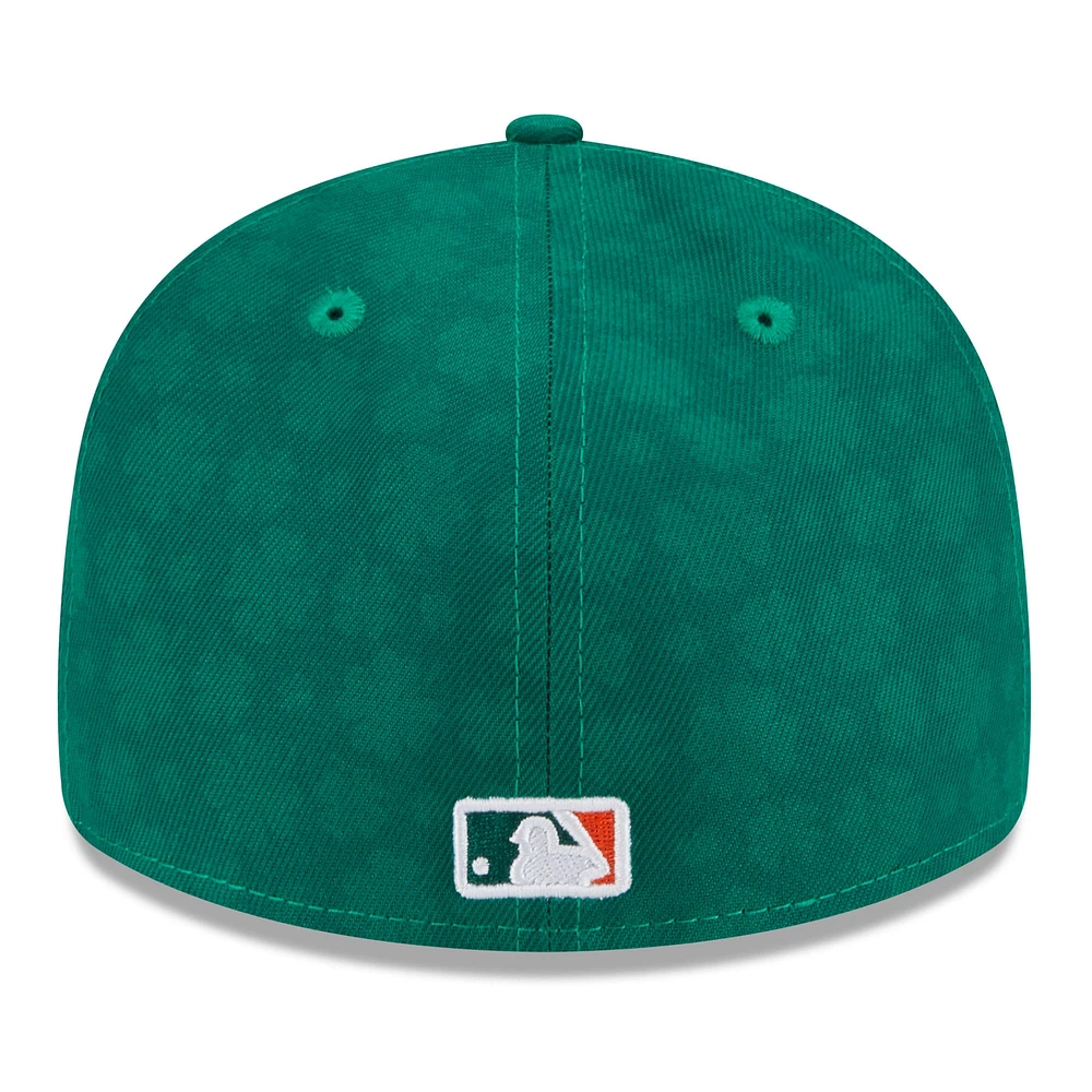Casquette ajustée 59FIFTY à profil bas pour homme Atlanta Braves de New Era, vert Kelly, la Saint-Patrick