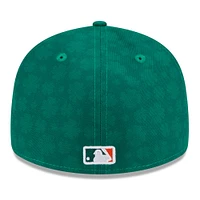 Casquette ajustée 59FIFTY à profil bas pour homme Atlanta Braves de New Era, vert Kelly, la Saint-Patrick