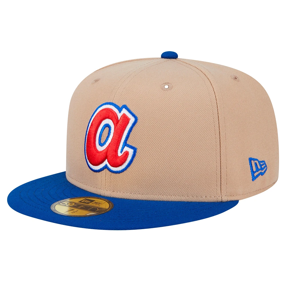 Casquette ajustée 59FIFTY des Braves d'Atlanta de New Era pour homme en kaki