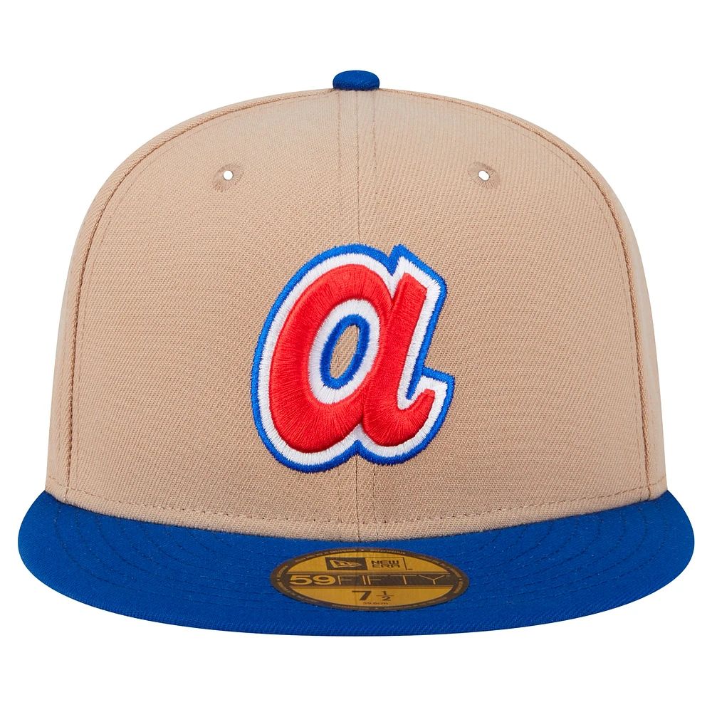 Casquette ajustée 59FIFTY des Braves d'Atlanta de New Era pour homme en kaki