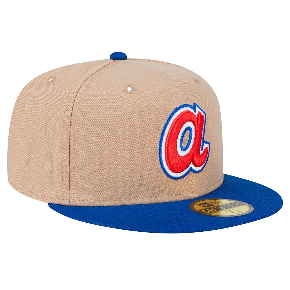 Casquette ajustée 59FIFTY des Braves d'Atlanta de New Era pour homme en kaki