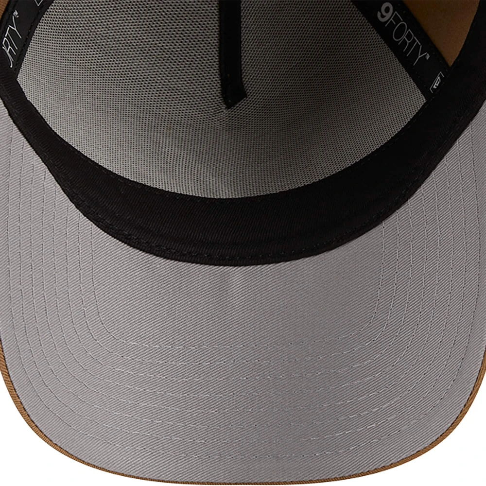 Men's New Era Khaki Atlanta Braves A-Frame 9FORTY Adjustable Hat