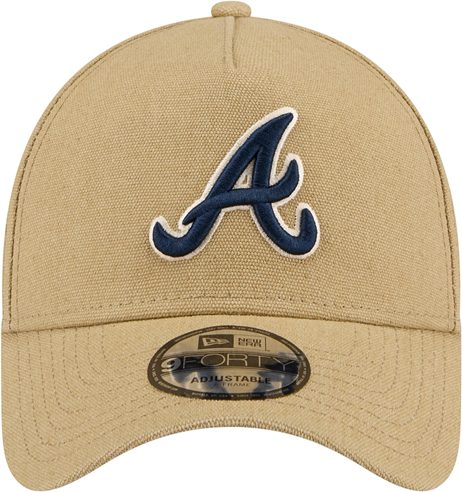 Casquette ajustable 9FORTY A-Frame Essentials avec logo Atlanta Braves de New Era pour homme en kaki