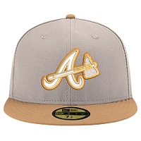 Men's New Era Khaki Atlanta Braves Stone Panama 59FIFTY Fitted Hat