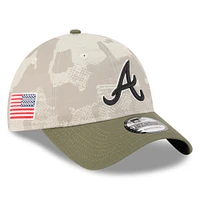 Men's New Era Light Beige/Olive Atlanta Braves 2025 Armed Forces Day 9TWENTY Adjustable Hat