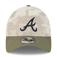 Men's New Era Light Beige/Olive Atlanta Braves 2025 Armed Forces Day 9TWENTY Adjustable Hat
