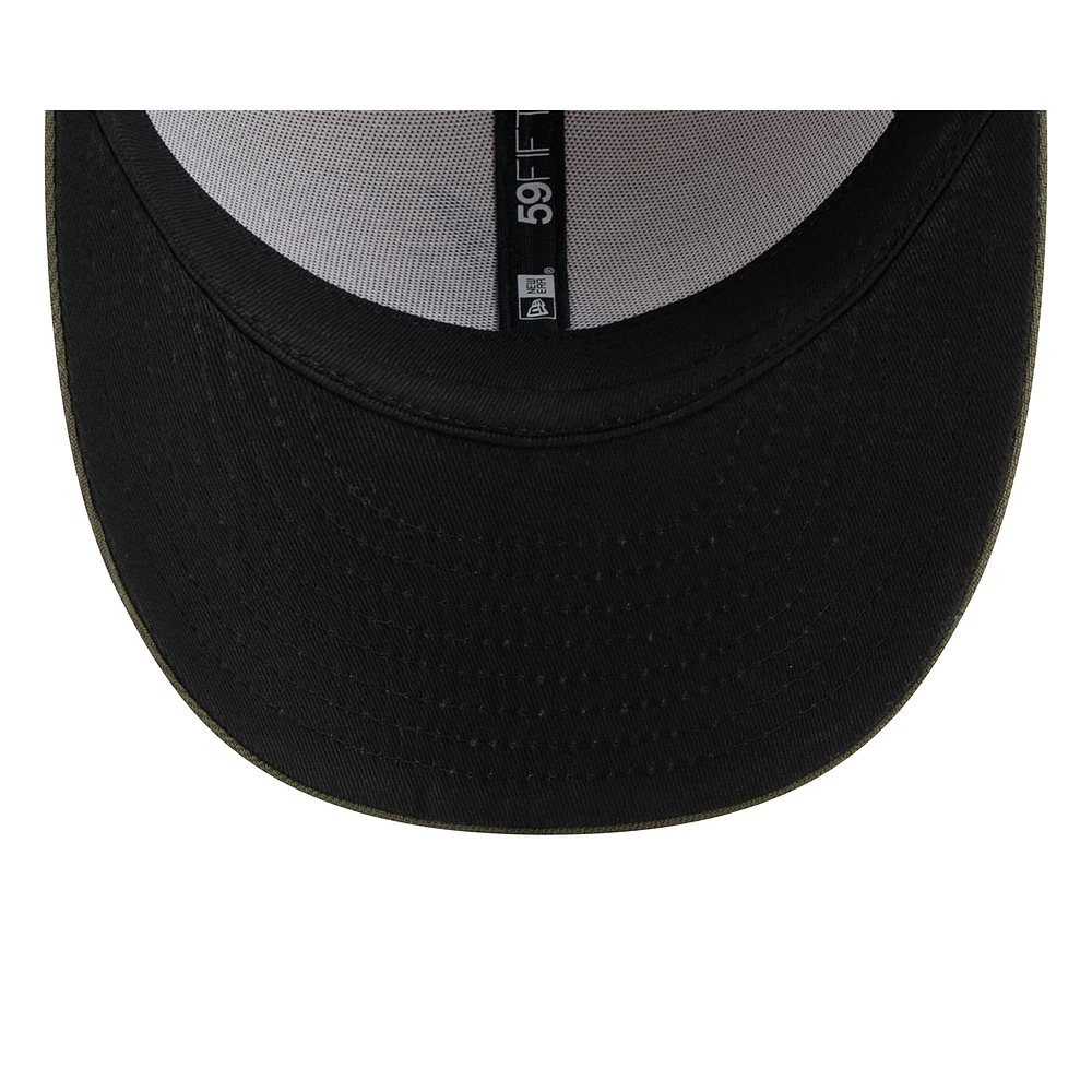 Casquette ajustée 59FIFTY Atlanta Braves 2025 Armed Forces Day pour homme, beige clair/olive, New Era