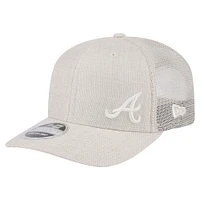 Men's New Era Light Beige Atlanta Braves Flawless 9SEVENTY Stretch-Snap Hat