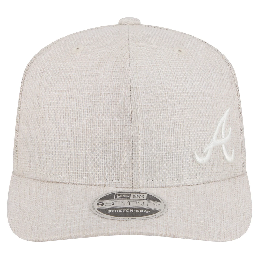 Men's New Era Light Beige Atlanta Braves Flawless 9SEVENTY Stretch-Snap Hat