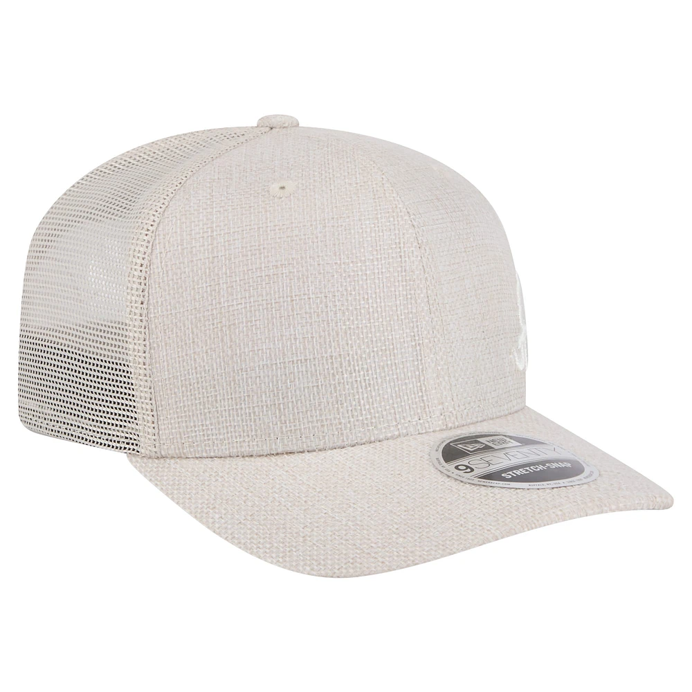 Men's New Era Light Beige Atlanta Braves Flawless 9SEVENTY Stretch-Snap Hat