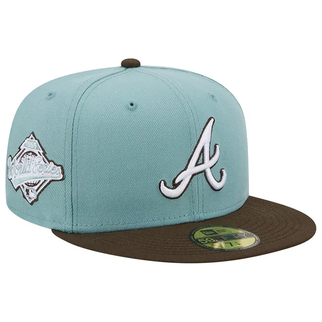 Men's New Era Blue Atlanta Braves Vice Highlighter Logo 59FIFTY Fitted Hat
