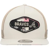 Atlanta Braves New Era Retro Beachin' Patch A-Frame Trucker 9FIFTY Snapback  Hat - Natural