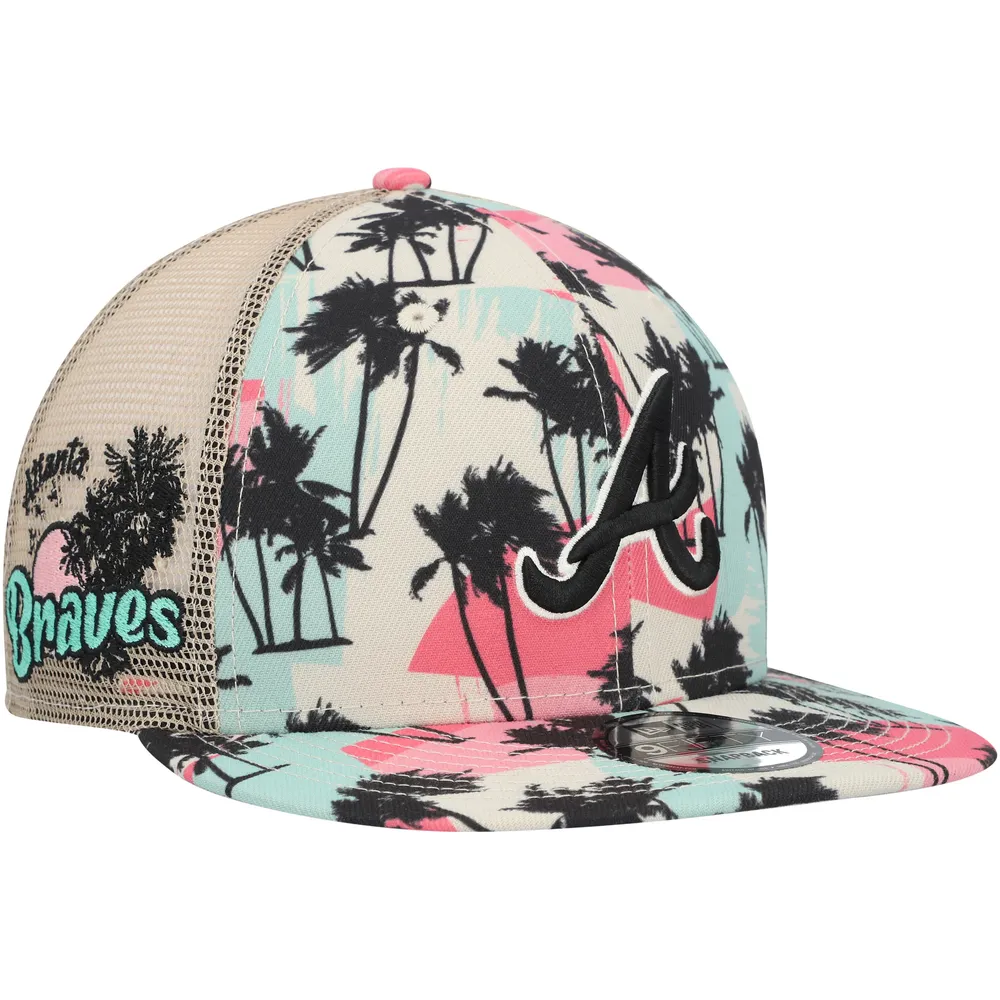 New Era Men's New Era Natural Atlanta Braves Retro Beachin' Trucker 9FIFTY  Snapback Hat