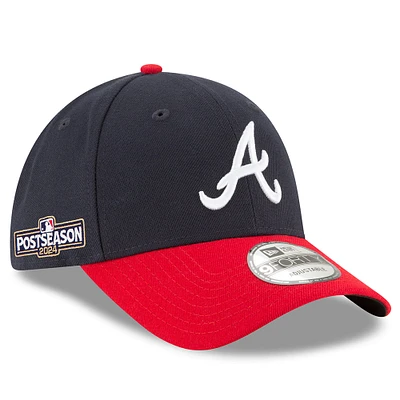 Men's New Era Navy/Red Atlanta Braves 2024 MLB Postseason Side Patch 9FORTY Adjustable Hat