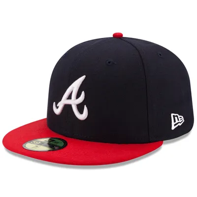 Casquette ajustée 59FIFTY pour homme New Era bleu marine/rouge Atlanta Braves Home Authentic Collection On-Field