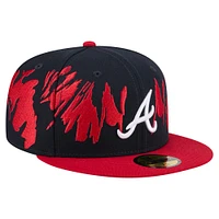 Casquette ajustée 59FIFTY bleu marine/rouge Atlanta Braves pour homme New Era