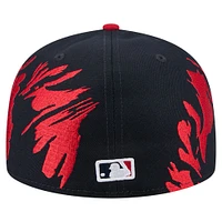 Casquette ajustée 59FIFTY bleu marine/rouge Atlanta Braves pour homme New Era