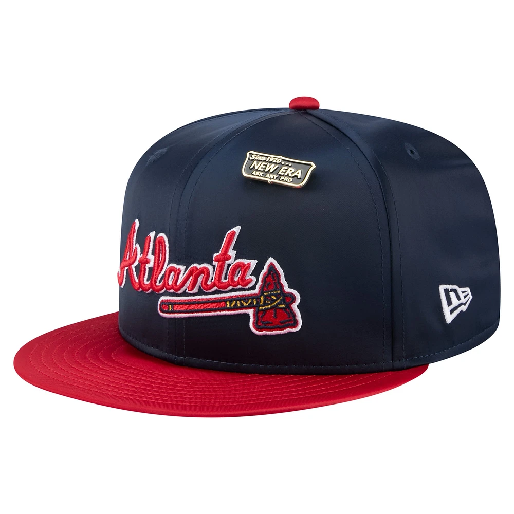 Men's New Era Navy/Red Atlanta Braves Satin 59FIFTY Fitted Hat