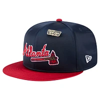 Men's New Era Navy/Red Atlanta Braves Satin 59FIFTY Fitted Hat