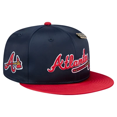 Men's New Era Navy/Red Atlanta Braves Satin 59FIFTY Fitted Hat