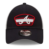 Casquette Trucker 9FORTY Atlanta Braves New Era bleu marine/blanc pour homme - Casquette Snapback